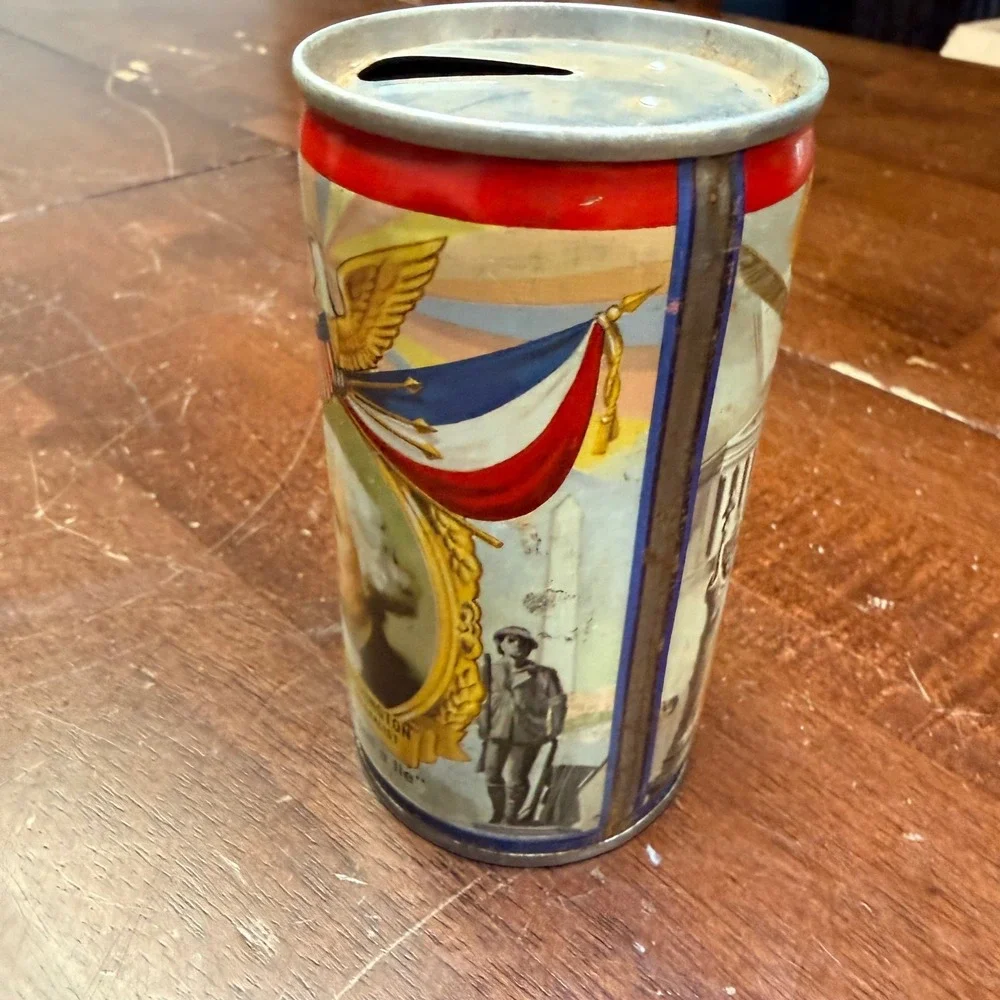 Falstaff Beer Can George Washington‎ President 12oz Vintage Bicentennial